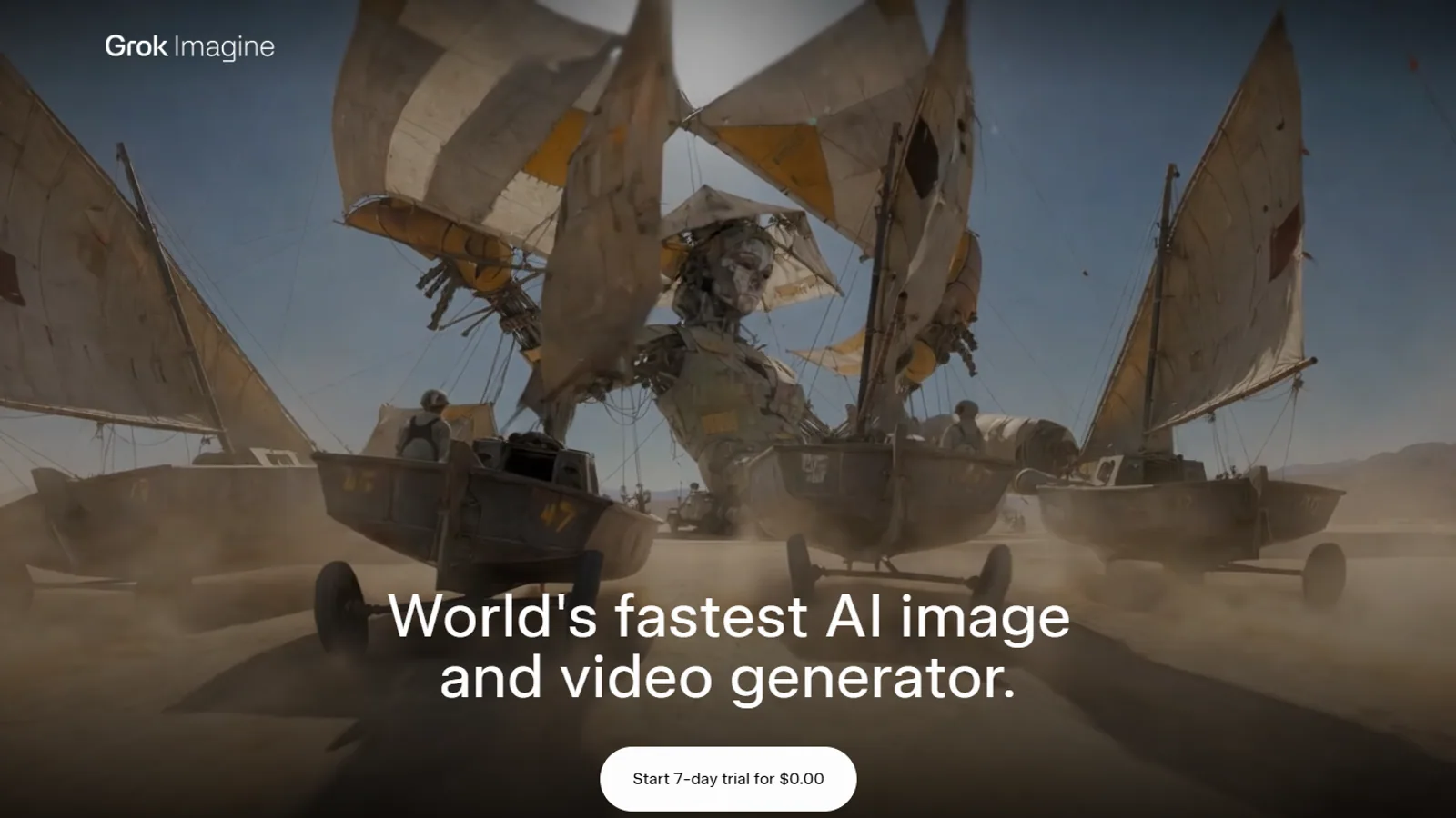 Official Grok Imagine desktop page for image and video generation.